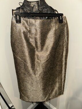 Worthington Shimmering Bronze Pencil Skirt metallic